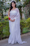 Kritika- White Kota Doria Saree