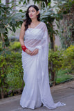 Kritika- White Kota Doria Saree