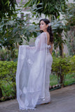 Kritika- White Kota Doria Saree