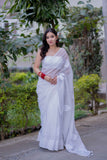 Kritika- White Kota Doria Saree