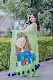 Meadow Muse- Green Handpainted Kota Saree