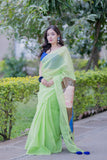 Meadow Muse- Green Handpainted Kota Saree