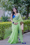 Meadow Muse- Green Handpainted Kota Saree