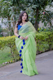 Meadow Muse- Green Handpainted Kota Saree
