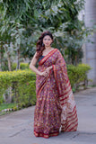 Kusumvati- Floral Maheshwari Silk Saree