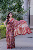 Kusumvati- Floral Maheshwari Silk Saree