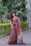Kusumvati- Floral Maheshwari Silk Saree