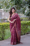 Tamrapushpi- Floral Maheshwari Silk Saree