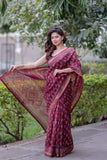 Tamrapushpi- Floral Maheshwari Silk Saree