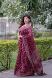 Tamrapushpi- Floral Maheshwari Silk Saree