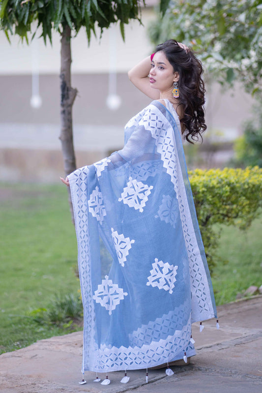 Geeta - Applique Kota Doria Saree