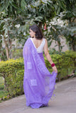 Meena - Purple Kota Doria Saree