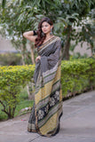 Tarakini- Black Maheshwari Silk Saree