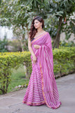 Pushpika - Striped Maheshwari Silk Saree