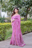 Pushpika - Striped Maheshwari Silk Saree