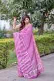 Pushpika - Striped Maheshwari Silk Saree
