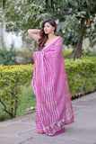 Pushpika - Striped Maheshwari Silk Saree