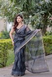 Sanjh Rati - Black Kota Doria Saree