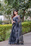 Sanjh Rati - Black Kota Doria Saree