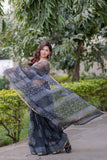 Sanjh Rati - Black Kota Doria Saree