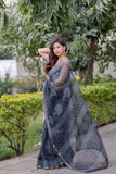 Sanjh Rati - Black Kota Doria Saree