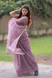 Rekhini - Purple Kota Doria Saree