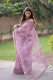 Rekhini - Purple Kota Doria Saree