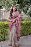 Suhavini - Cream Kota Doria Saree