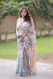 Varanika - Blue Kota Doria Saree