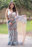 Varanika - Blue Kota Doria Saree