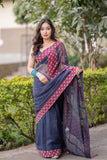 Yogita - Blue Kota Applique Saree