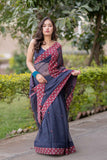 Yogita - Blue Kota Applique Saree