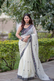 Manisha - Offwhite Kota Doria Saree