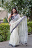 Manisha - Offwhite Kota Doria Saree