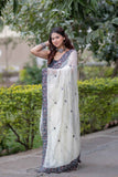 Manisha - Offwhite Kota Doria Saree