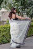 Manisha - Offwhite Kota Doria Saree