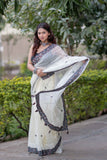 Manisha - Offwhite Kota Doria Saree
