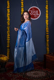 Kaanti- Blue Silver Zari Linen Saree