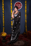 Mandakini- Embroidered Linen Saree
