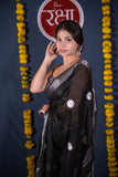 Mandakini- Embroidered Linen Saree