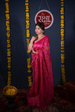 Aarya- Pink Silk Linen Saree