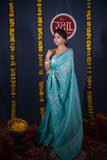 Sampanna- Blue Silk Linen Saree