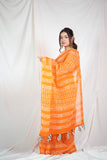 Sunset Splendor - Kota Doria Saree