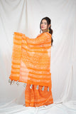 Sunset Splendor - Kota Doria Saree