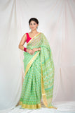 Verdant Charm -Kota Doria Cotton Saree