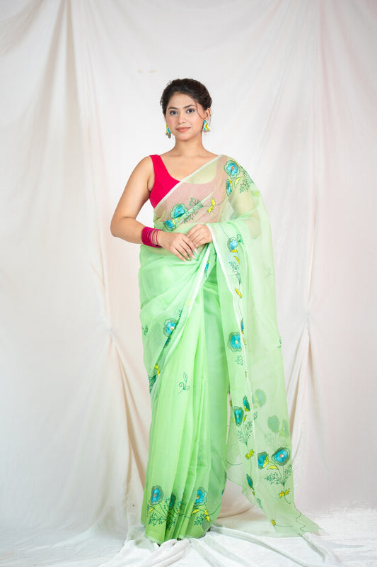 Tranquil Meadows - Kota Doria Saree
