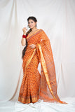 Indian Summer- Orange Kota Doria saree