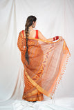 Indian Summer- Orange Kota Doria saree