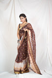 Golden Horizon- Kota Doria Shibori Saree