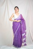 Bindu Re Bindu Purple Kota Doria Saree